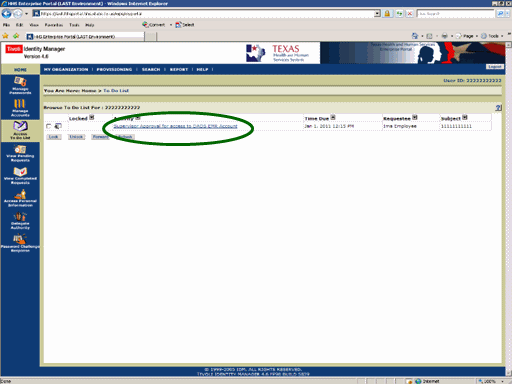 Screenshot of ITIM To Do List